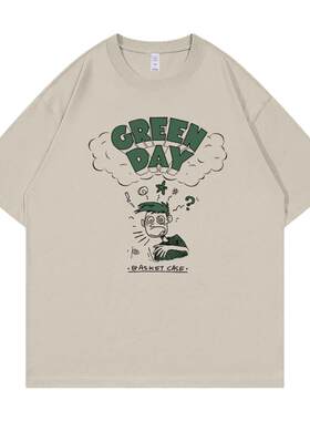 GreenDay落肩宽松摇滚短袖T恤