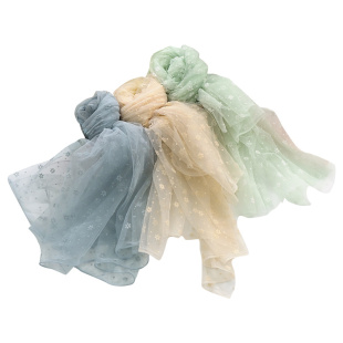 雪花网纱布料植绒梅花连衣裙上衣服装女装上衣装饰窗纱蚊帐面料