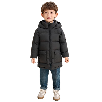 罗蒙加厚儿童中长款羽绒服