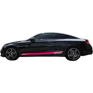 适用奔驰AMG拉花甜菜根紫贴纸C260 C200 C300 C63 C43车门贴Coupe