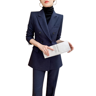 休闲西装套装女高级感时尚气质女神范职业正装阔腿裤工作西服外套