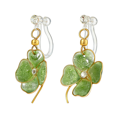 OSEWAYA春日幸运四叶草耳夹