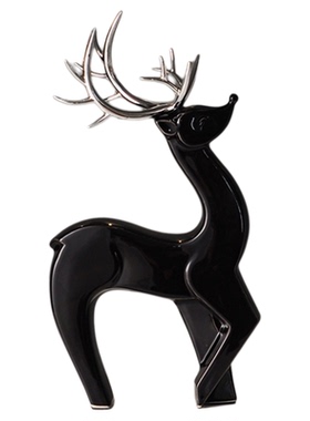 现代高级感麋鹿新家装饰陶瓷摆件