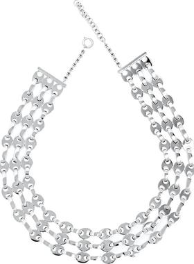 【折扣】Paco Rabanne 女锁子甲银色金属shua项链