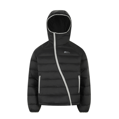 阿于呆轻量化斜拉链白鸭绒羽绒服