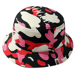 BAPE X VOGUE联名配饰满印猿人迷彩图案字母印花渔夫帽280901G