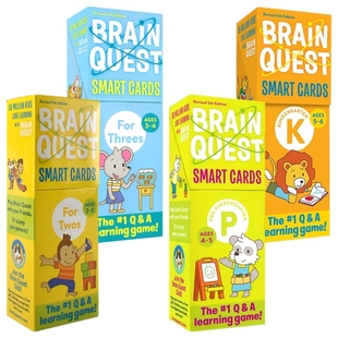Brain Quest Preschool Kindergarten 美国学前儿童智力题卡片 BQ问答卡 大脑任务 2-6岁 低幼组 学龄前+幼儿园4册 英文原版进口书