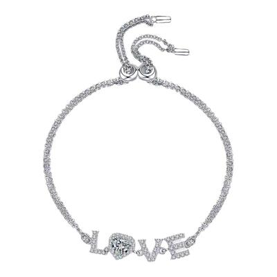 925纯银镀金莫桑钻手链简约时尚