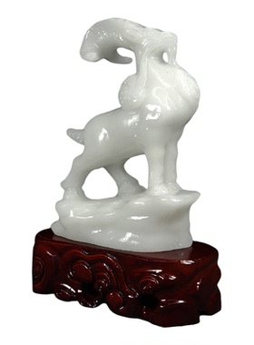 天然阿富汗白玉领头羊摆件