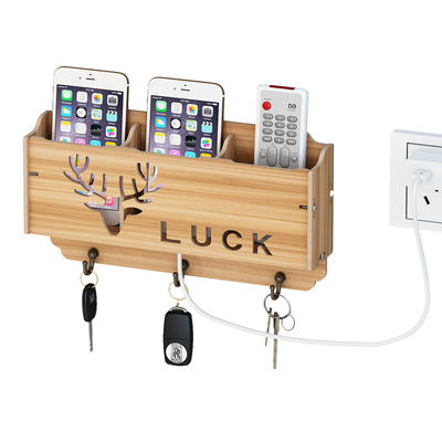 墙壁挂式收纳盒家用置物挂架木质