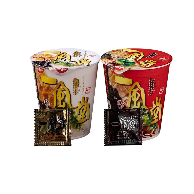 日清一风堂博多豚骨风味杯装面山Sam姆同款非油炸白丸赤丸方便面