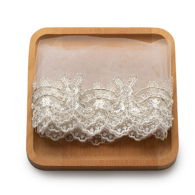 MAMASA闪亮珠管亮片网纱蕾丝花边