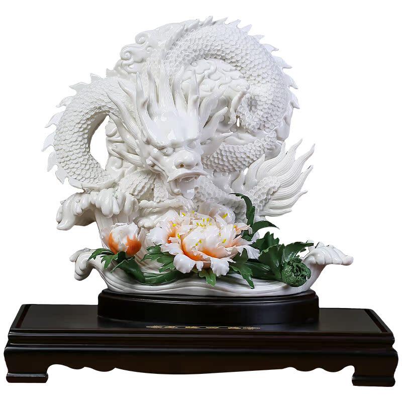 《龙腾四海》摆件陶瓷传统手工工艺品办公室装饰品开业礼品可定制