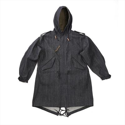 gizemo牛仔丹宁长款风衣外套