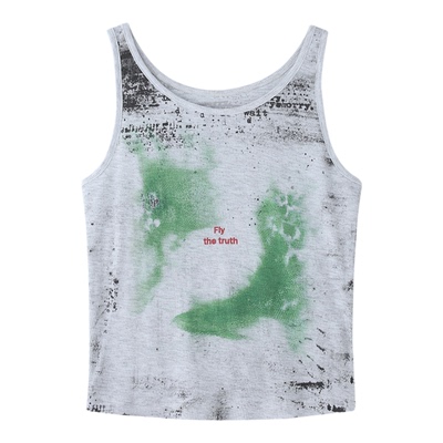 复古印花吊带背心女夏季高弹上衣