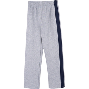 加绒校服裤子男女生初高中小学生加一道宽杠蓝色杠灰色运动宽松裤