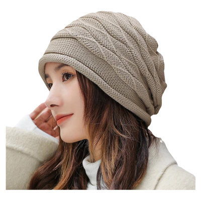 冬季新款大头围宽松毛线帽