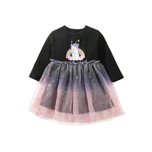 女宝宝秋款连衣裙秋装三四五六岁女孩网纱裙子秋天女童春秋公主裙