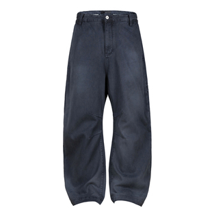 OD/DARKNESS 2025冬做旧水洗复古晕染阔腿宽松休闲工装廓形弯刀裤