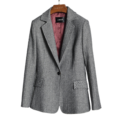 毛呢小西装中长款外套外套