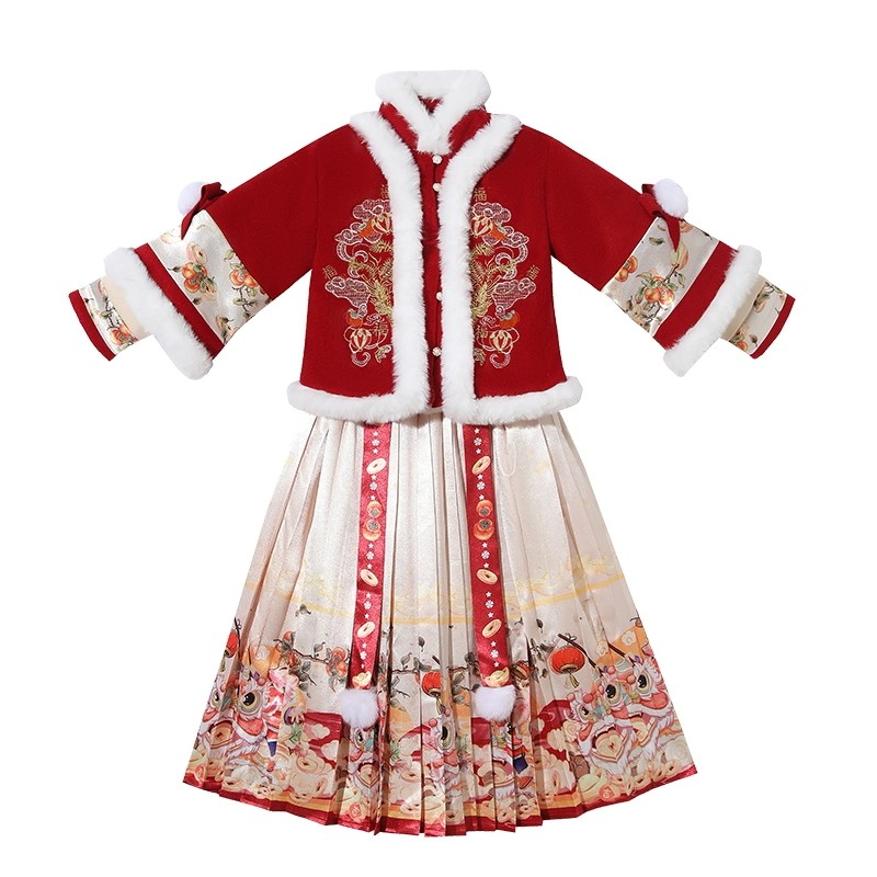 马面裙女童汉服拜年服冬季过年服