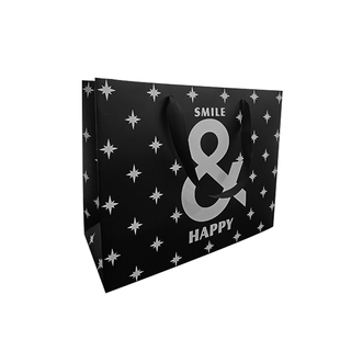 复古风黑色星星加厚礼品袋服装店轻奢手提袋购物纸袋伴手礼包装袋