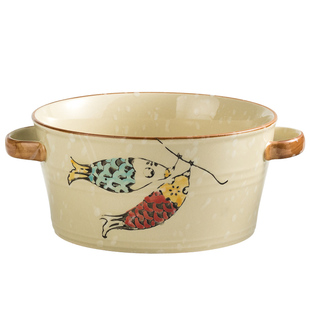 8寸双耳汤碗大号家用盛汤餐具吃面碗大碗陶瓷日式大码汤盆釉下彩