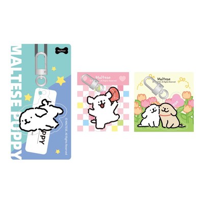 线条小狗卡通亚克力钥匙扣