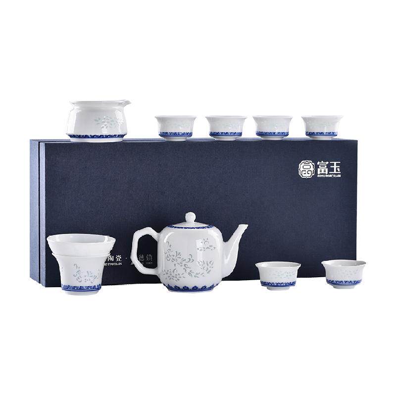 景德镇家用复古青花陶瓷茶具套装