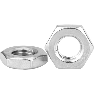 304不锈钢细牙六角薄螺母细丝细扣 M4M5M6M7M8M9M10M11M12M13-M30