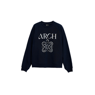 roaringwild a arch 咆哮野兽 圆领宽松印花毛圈上衣纯棉男士卫衣