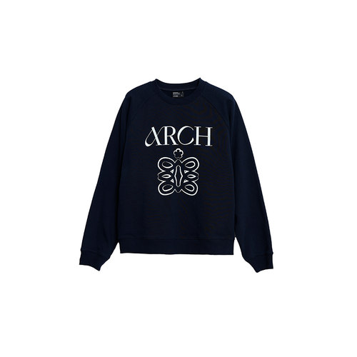 roaringwild a arch 咆哮野兽 圆领宽松印花毛圈上衣纯棉男士卫衣