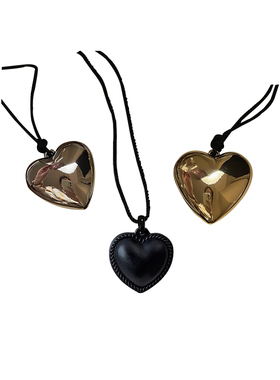 韩国fever同款黑色皮革爱心项链