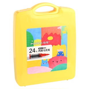 Marco马可丙烯马克笔小学生美术专用水彩笔儿童丙烯马克笔初中生专用软头马克笔不透色可叠色彩色丙烯马克笔