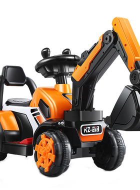 2024年新款儿童电动车挖掘机玩具车可坐人遥控挖土机充电挖机童车