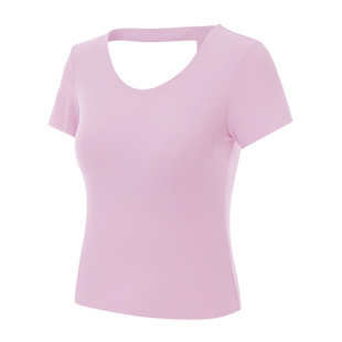 凡圣瑜伽无痕透气基础简约亲肤休闲带胸垫美背一体杯短袖FC14301