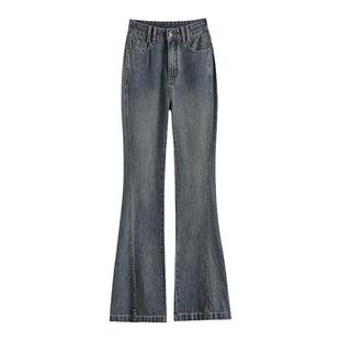 微喇牛仔裤女2025新款秋冬流行爆款裤子高腰显瘦直筒不贴腿喇叭裤