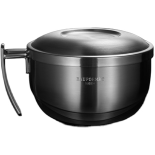 德国泡面碗304不锈钢带盖学生宿舍用家用食堂打饭饭碗方便面饭盒