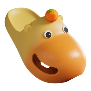 水豚噜噜凉拖鞋女可爱夏季2026新款居家室内卡通浴室防滑厚底拖鞋