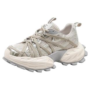 千百度老爹鞋女松糕新款个性拼接机能厚底鞋复古潮流增高休闲鞋