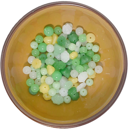 玻璃仿玉琉璃烤漆珠散珠串珠子diy手工编织手链项链发饰珠帘称斤