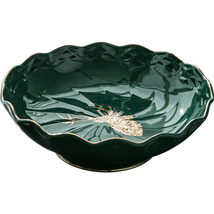 现代家用客厅茶几摆件果盘高档轻奢欧式陶瓷糖果零食大水果盘摆件