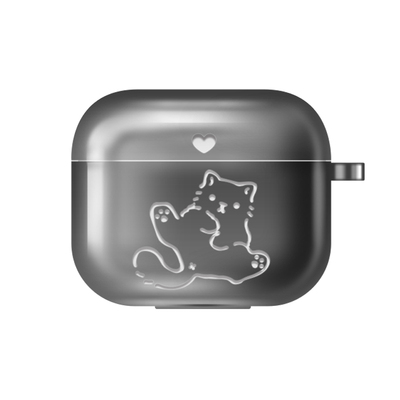 电镀情侣款可爱原创猫咪法斗镜面