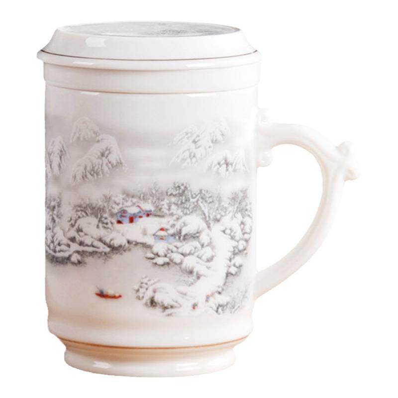 陶瓷大容量马克杯过滤网泡茶杯