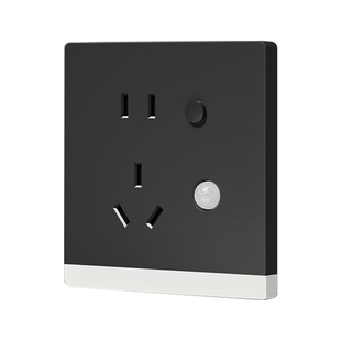 86型暗装五孔插座带夜灯过道走廊床头嵌入式led小夜地脚灯感应灯