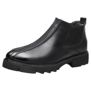 亚王皮鞋男士高邦鞋马丁靴男士增高休闲厚底高帮英伦增高发型师鞋