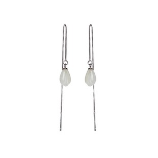 玉兰花耳线2025年新款爆款国风玉石冰种耳坠长款流苏耳饰如意耳线