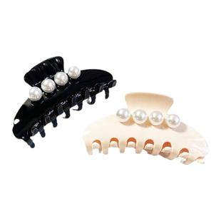 央子Ysancy亚历山大同款 经典玉珠大号抓夹发量多盘发马尾夹发饰