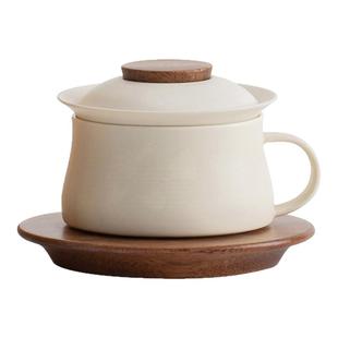 叁旬知远陶瓷轻奢茶咖茶水分离泡茶杯一体杯办公室喝茶高档咖啡杯