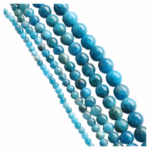 天然水晶4-6-8-10-12mm磷灰石散珠串条 手工diy饰品串珠材料配件